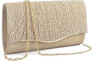 TINDTOP Clutch Purses for Women, Formal Evening Bags Suede Shoulder Envelope Party Handbags Wedding Cocktail Prom Clutches