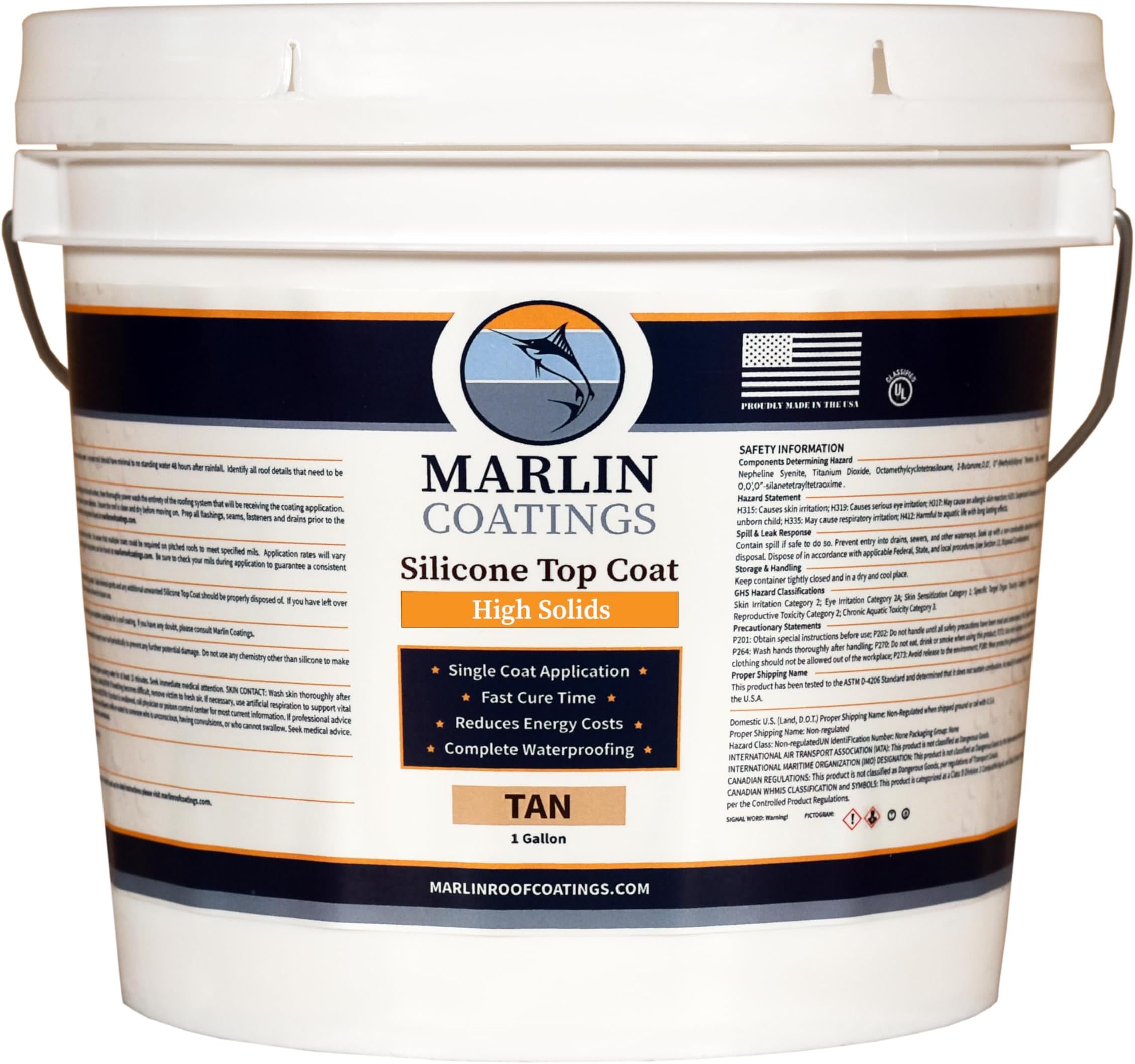 100% Silicone Roof Sealant - Self Leveling - Complete Waterproofing - Easy One Coat Application - Designed for Your RV, Camper, Trailer, Commercial Building… (1 Gallon, Tan)