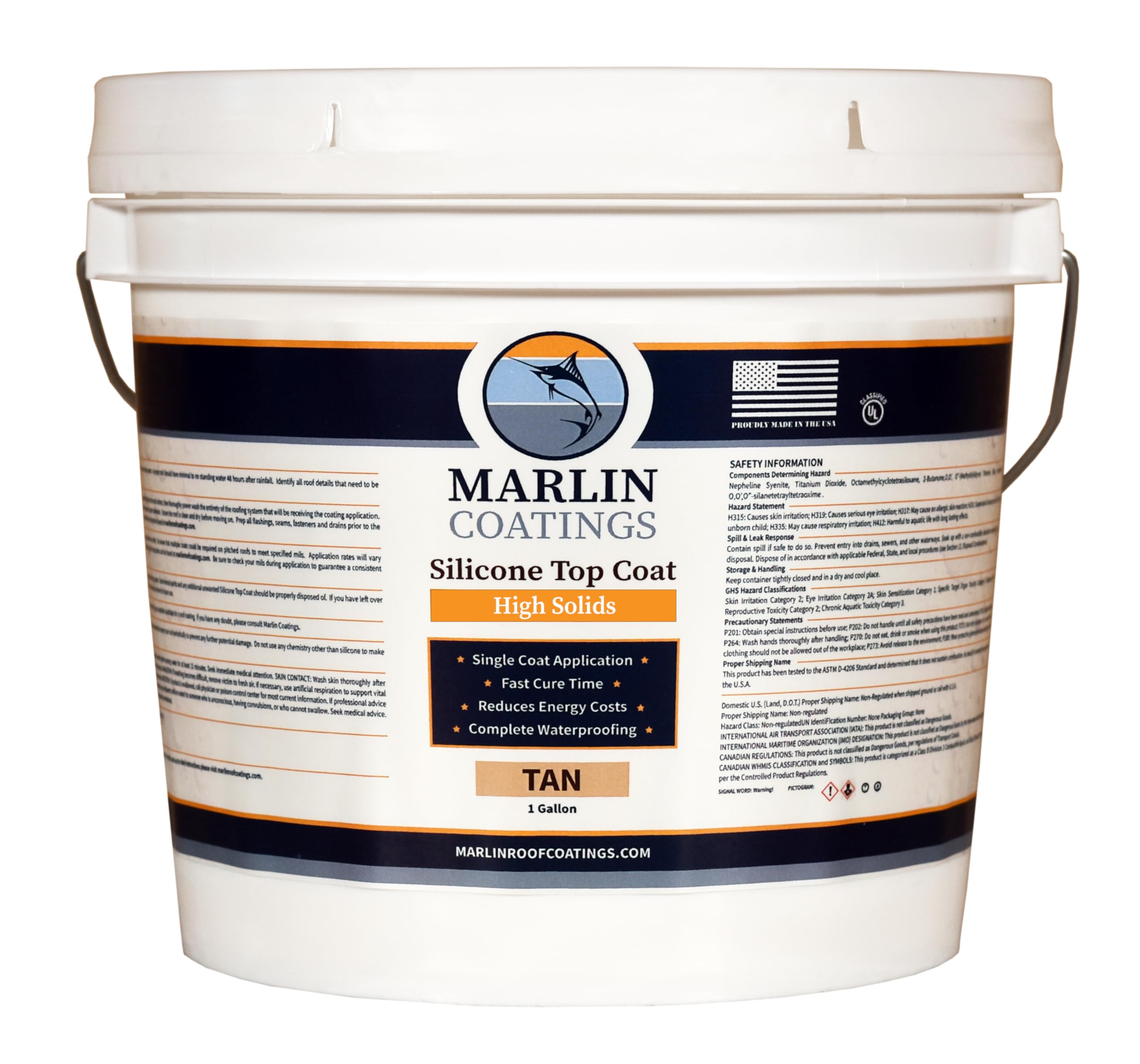 100% Silicone Roof Sealant - Self Leveling - Complete Waterproofing - Easy One Coat Application - Designed for Your RV, Camper, Trailer, Commercial Building… (1 Gallon, Tan)