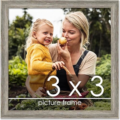 Poster Palooza Marco de fotos cuadrado de madera de 3 x 3 pulgadas con acrílico UV, parte trasera y herrajes