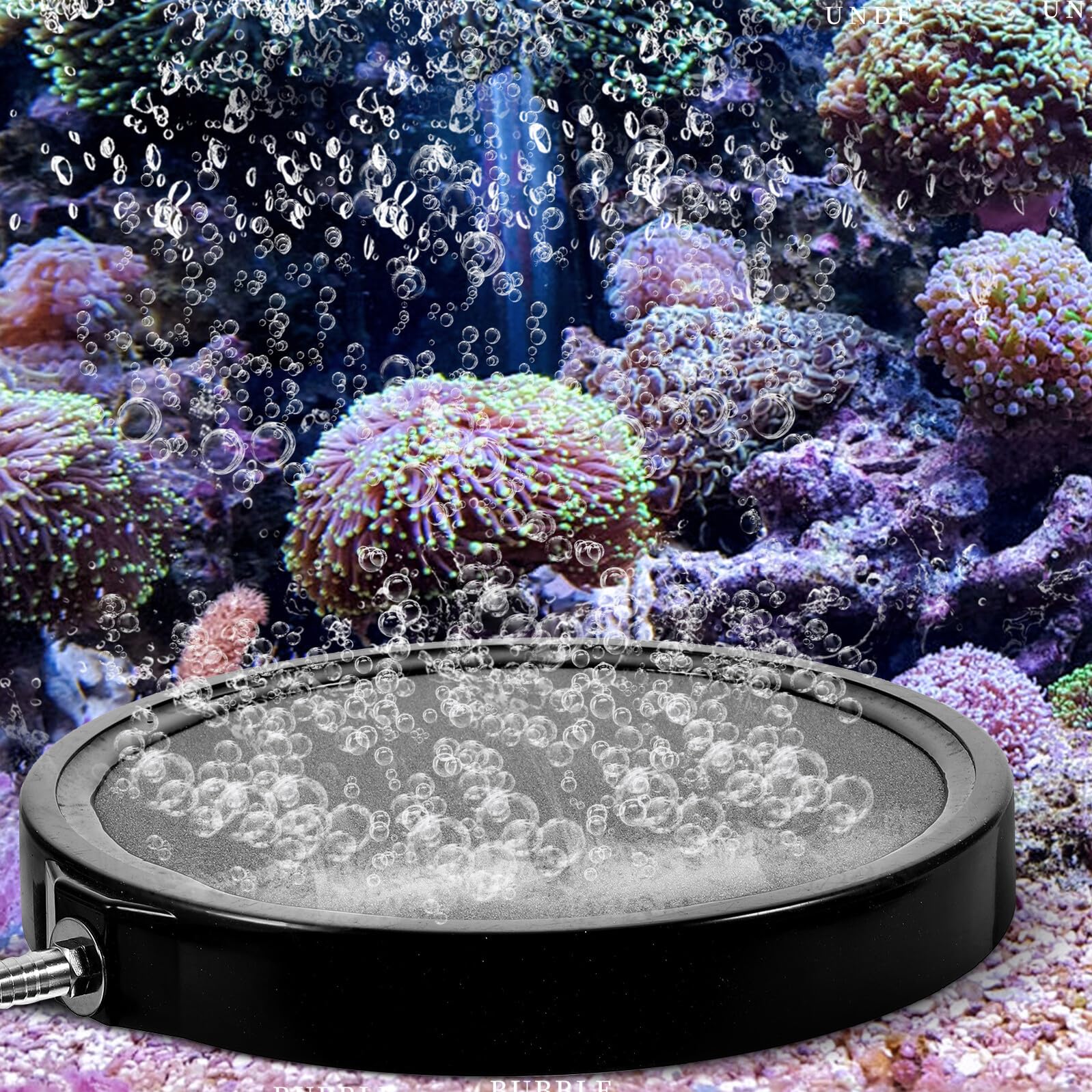 Milisten Diffuseur à Bulles pour Aquarium, Pierre à Air en Disque 21 Cm, Pierre à Oxygène pour Aquarium d'eau Douce et Marine, Accessoire pour Pompe à Air, Solide Aléatoire
