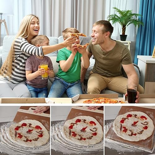 Miniatura 3 de Pala deslizante para pizza con mango, pala deslizante de madera para pizza, paleta de espátula de pizza para hornos, deslizador de transferencia de