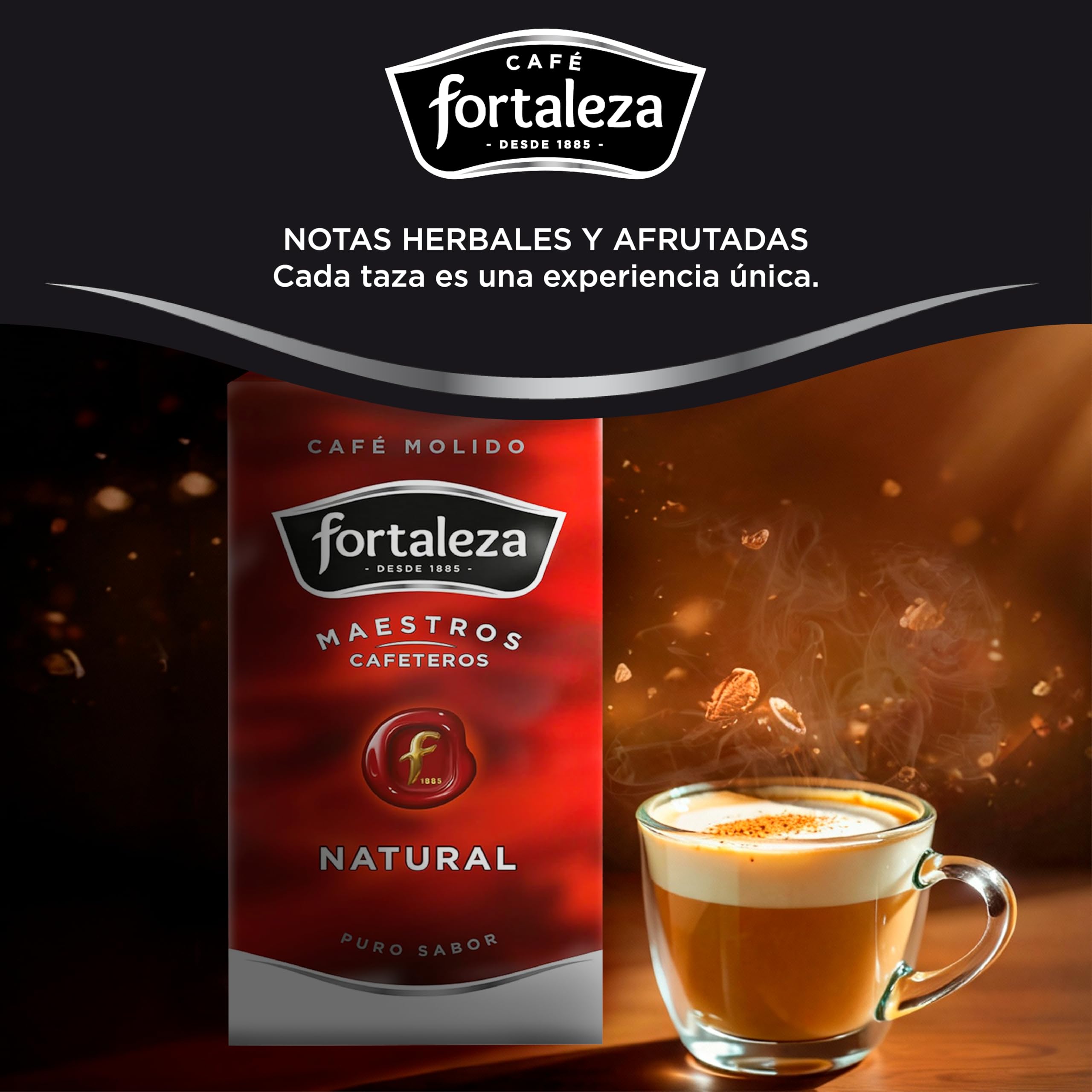 CAFÉ FORTALEZA Café Molido 100% Natural Pack 12x250g (3kg) – Compatible Con Melitta, Filtro, Émbolo e Italiana – Cafe Molido Suave Variedades Arábica y Robusta – Con Notas Herbales y Afrutadas