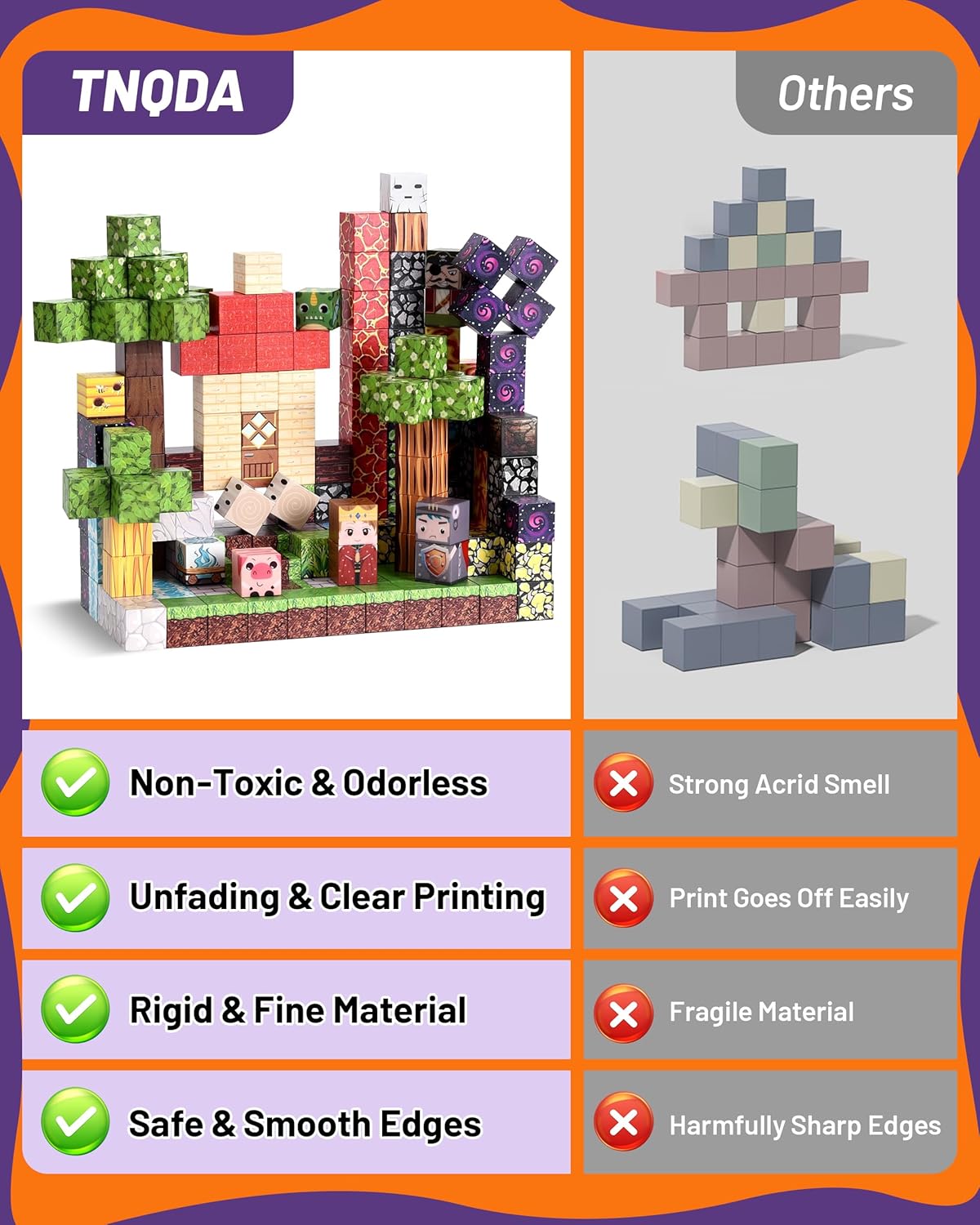 200 PCS Magnetic Blocks,Magnetic Building Blocks,Magnet Toys for Kids,Blocks Magnet Set,Stacking Magnets, School STEM Toys for Boys and Girls Age 3+ Years Old