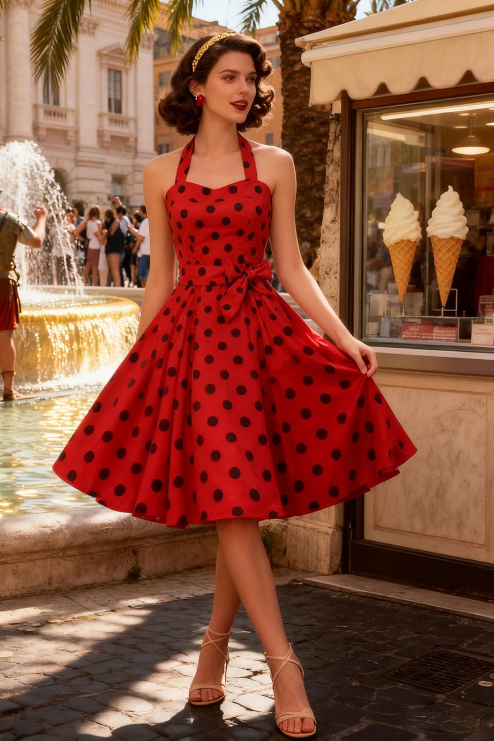 Hanpceirs Casual Sundress for Women Halter Retro Vintage Cocktail Dresses 2026 Spring Dress - Image 2