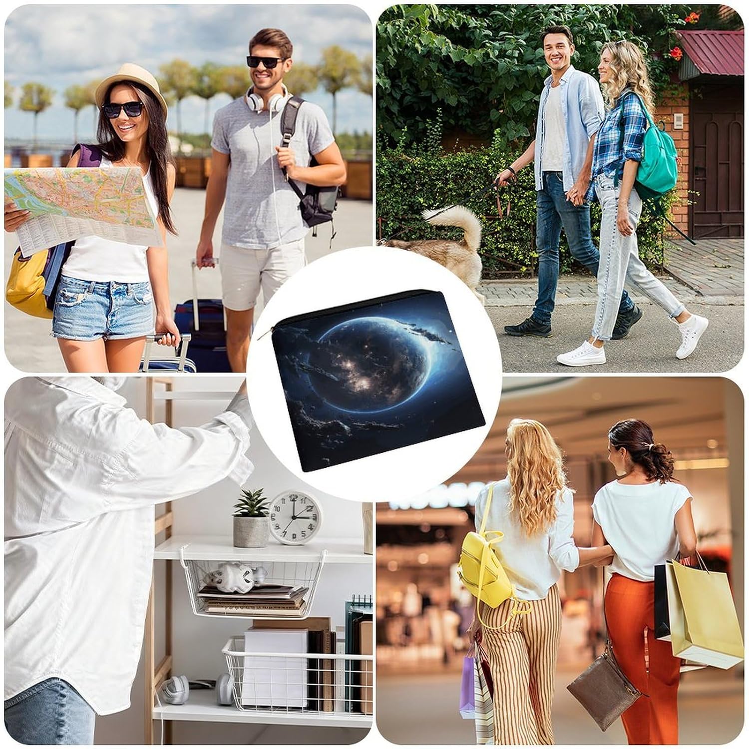 Earth And Moon Makeup Bag Toiletry Bag Cosmetic Bag image 4