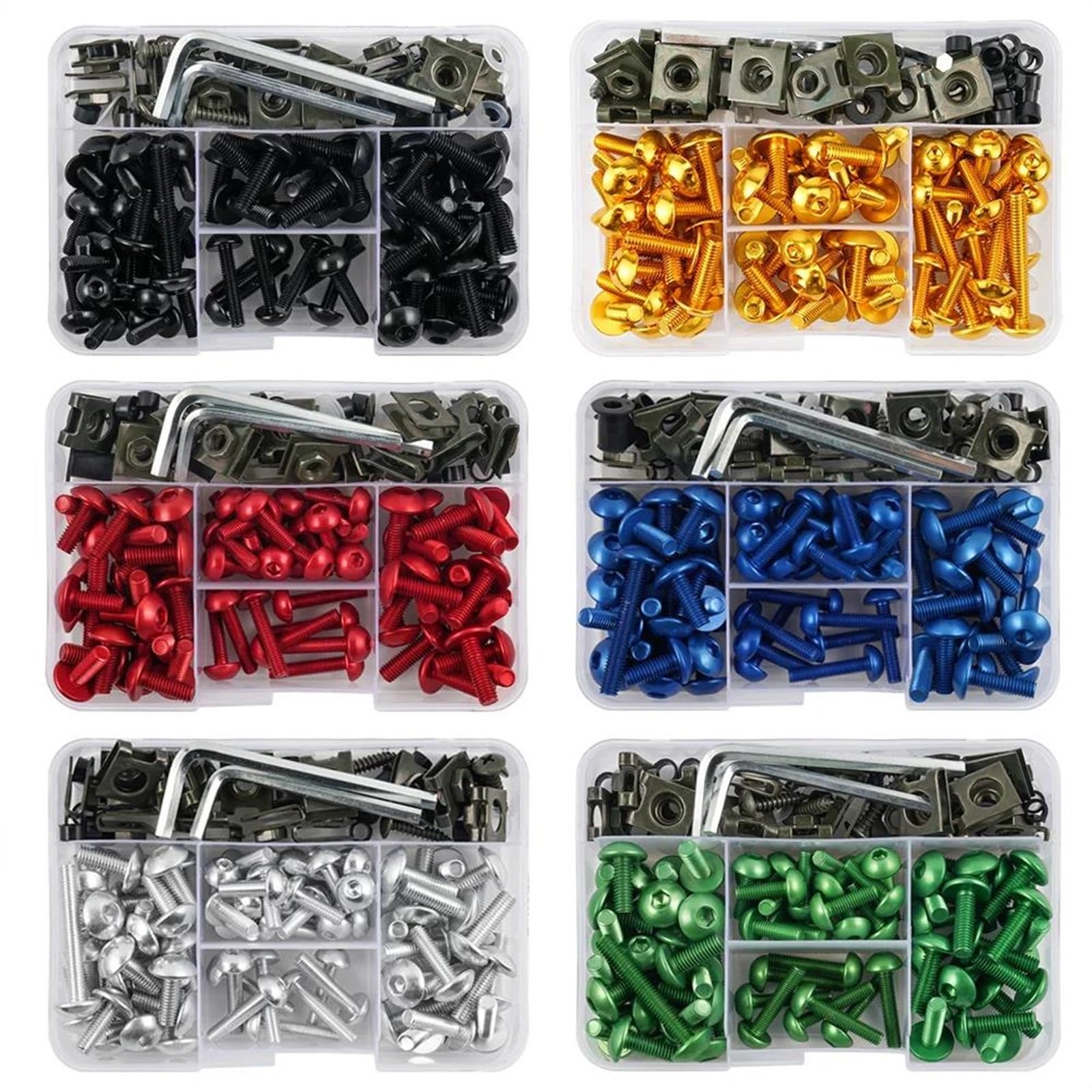 253 Pezzi Viti Per Carenatura Moto Per Yamaha YZF R1 R3 R6 R6S R25 FZ1 FZ6 FZ8 MT07 09 FZ07 Per Tracer FZR600 750R(Nero)