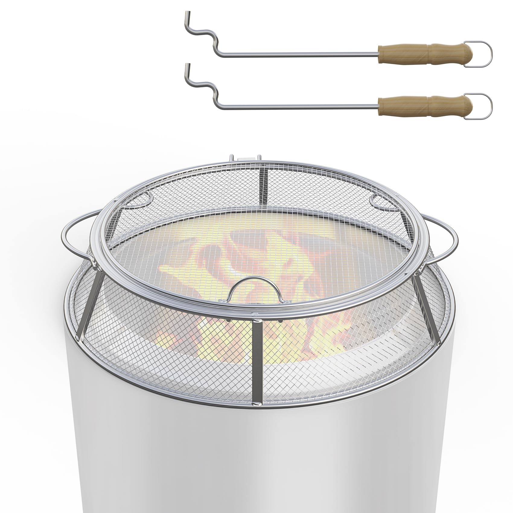 Fire Pit Spark Screen for Solo Stove Ranger Shield Accessories, with Hinged
