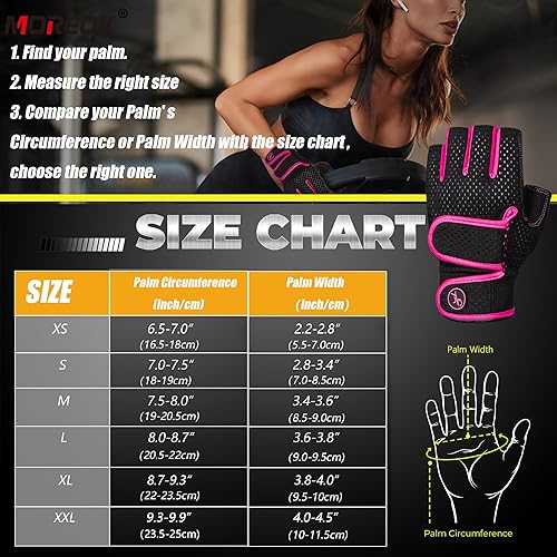Miniatura 7 de MOREOK Guantes de entrenamiento acolchados para levantamiento de pesas para hombres y mujeres, gel de 0.118 pulgadas, guantes de gimnasio con agarre