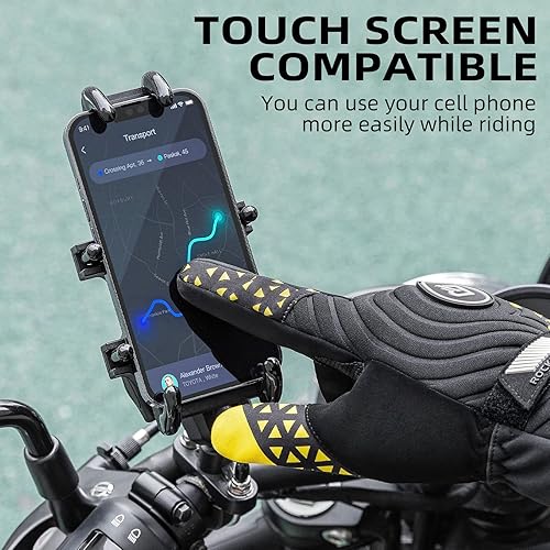 Miniatura 4 de ROCKBROS Guantes térmicos de invierno para ciclismo con pantalla táctil, para hombres y mujeres, resistentes al viento, esquí, nieve,