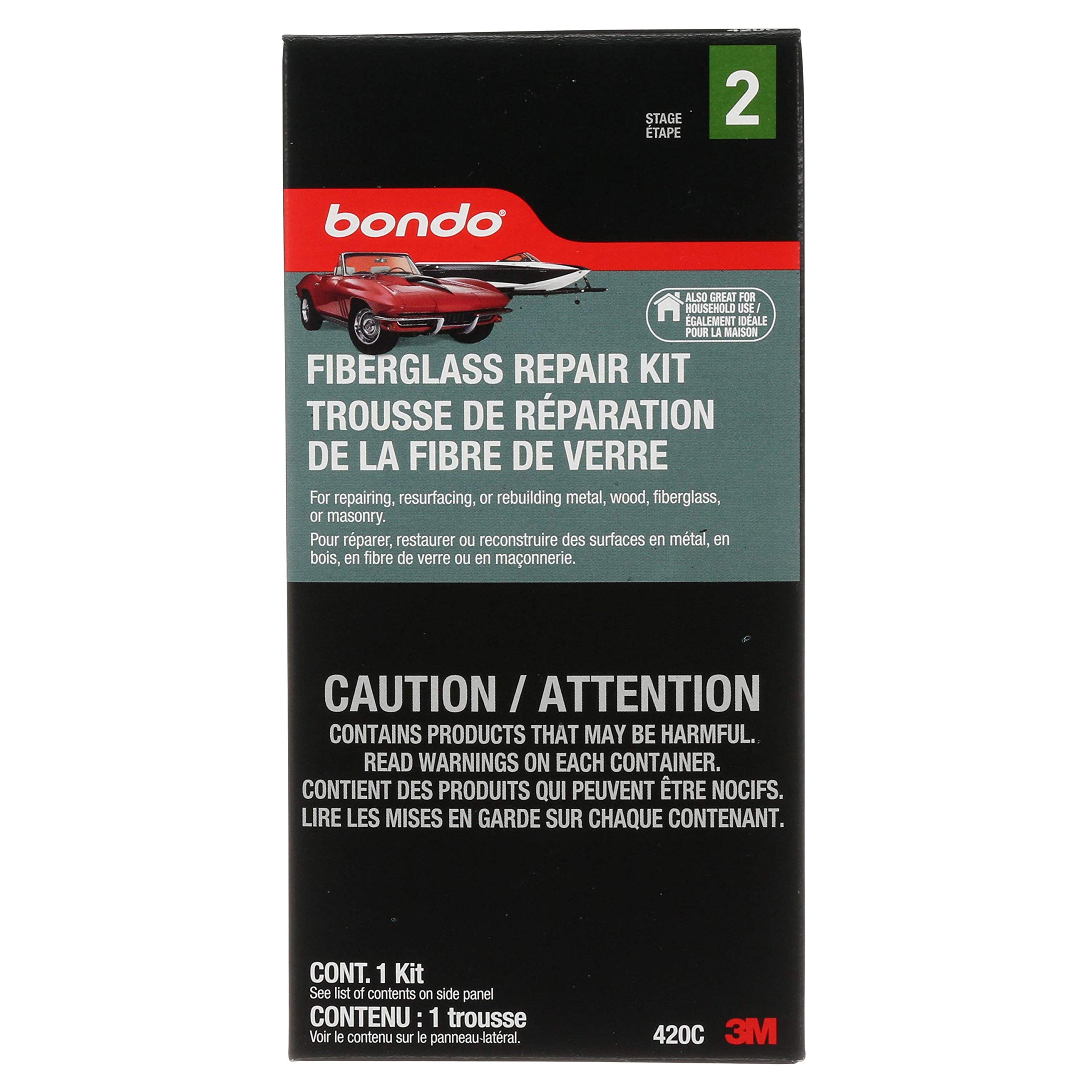 Bondo Fiberglass Resin Repair Kit, 00420, 0.45 Pint Buy Online in