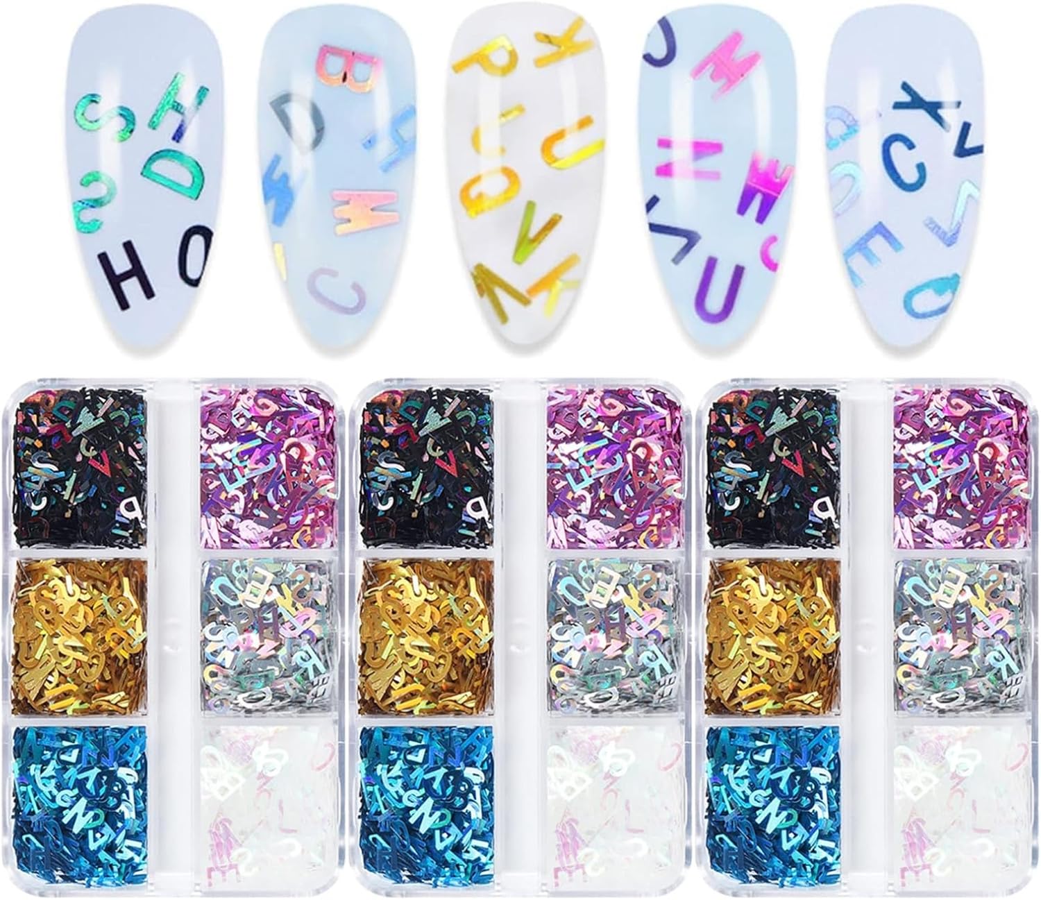 3 Box Colorful English Letters Glitter Sequins Flakes,Resin UV Epoxy Mold Fillings,for Nail Art Crafts Jewelry Making,Craft Supplies,Craft Glitter,Arts, Crafts and Sewing