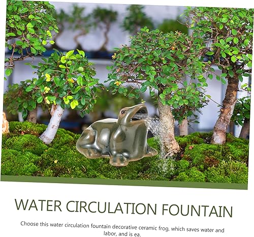 Miniatura 3 de MERRYHAPY Rana de cascada para exteriores, adornos de paisaje de oficina, estatua de otoño para abrir, accesorios para decorar figuras de rana en