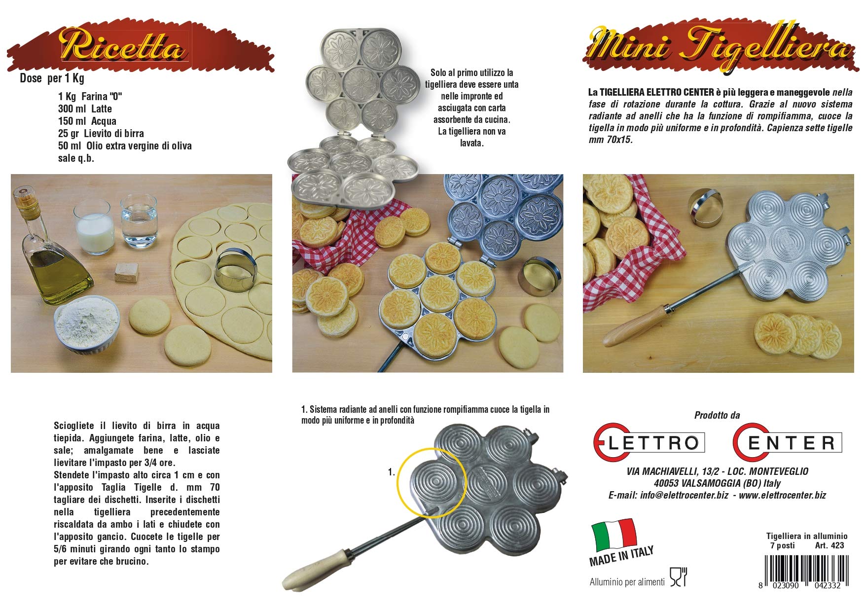 Tigelliera Mini 7 posti con Gancio Chiusura , ELETTRO CENTER