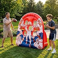 Vista 8 de Juego de lanzamiento de objetivos de fútbol de 6 pies, juguete inflable de tiro de fútbol para niños, juegos de fiesta de carnaval