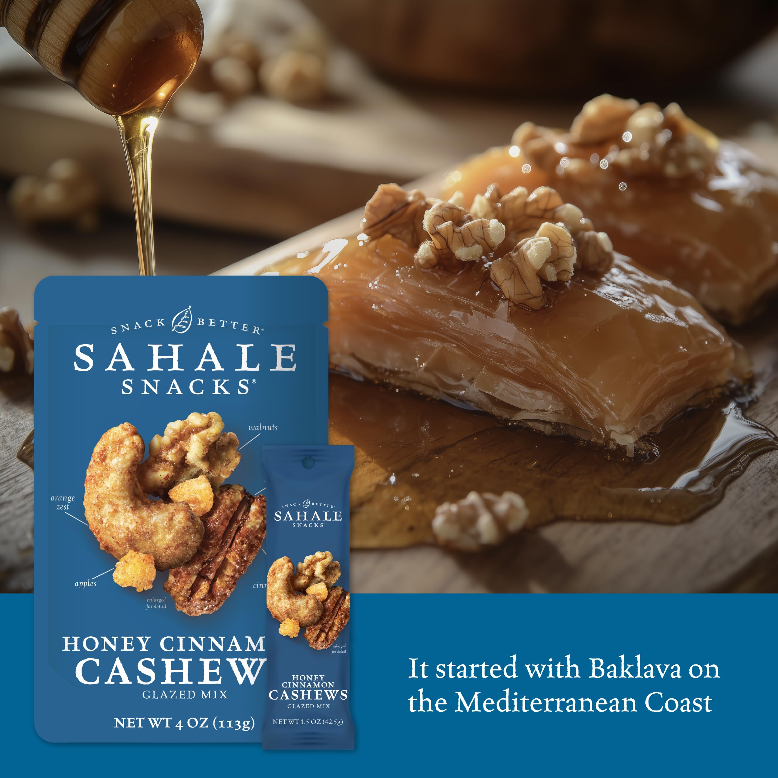 Sahale Snacks Honey Cinnamon Cashews Glazed Mix, 4 Ounce (Pack of 6) thumbnail 3