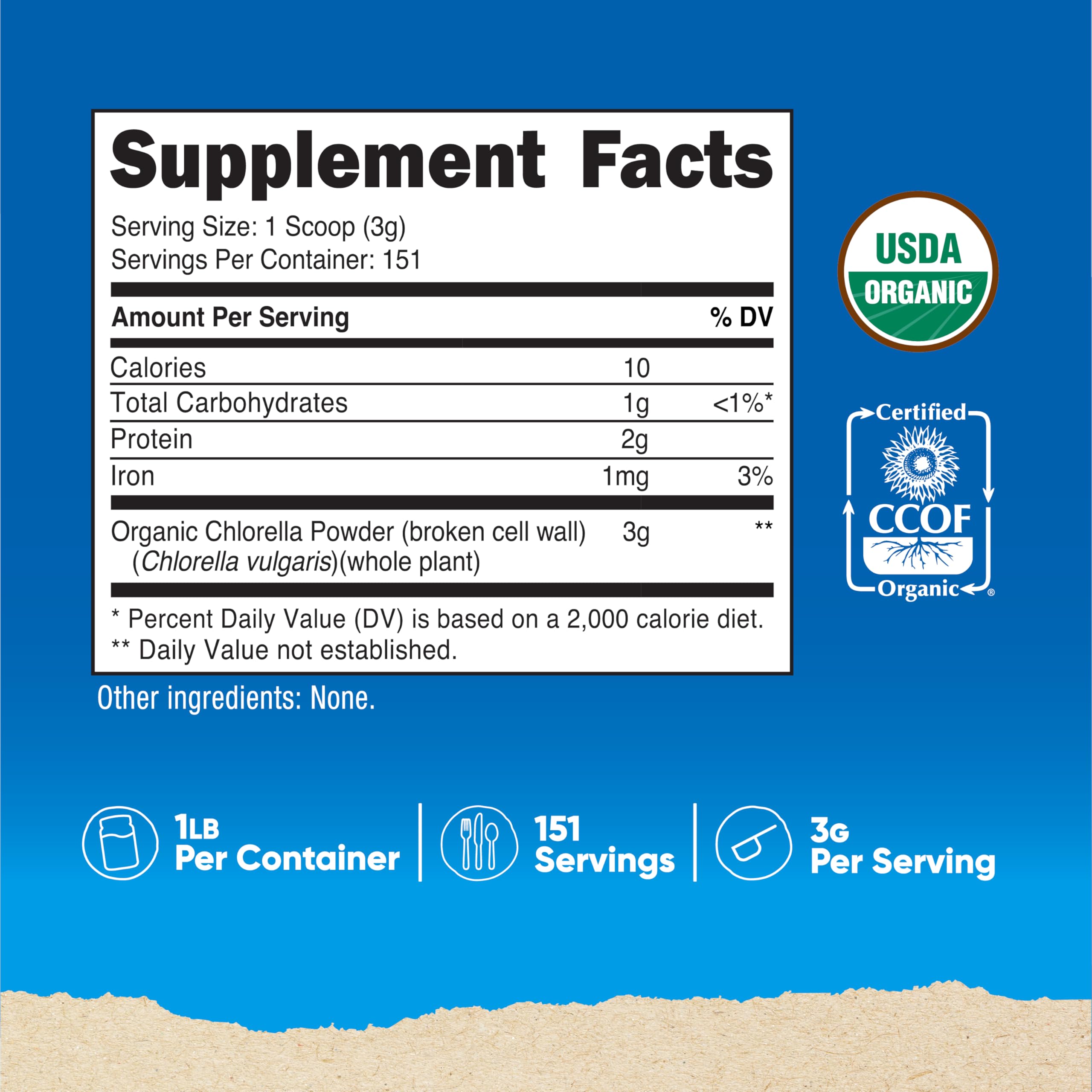 Nutricost Organic Chlorella Powder 16oz (1LB) - 3g Per Serving — Amazon image 2