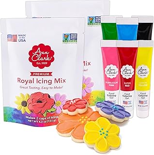 Cookie Decorating Set with Royal Icing Mix and Food Coloring Gel