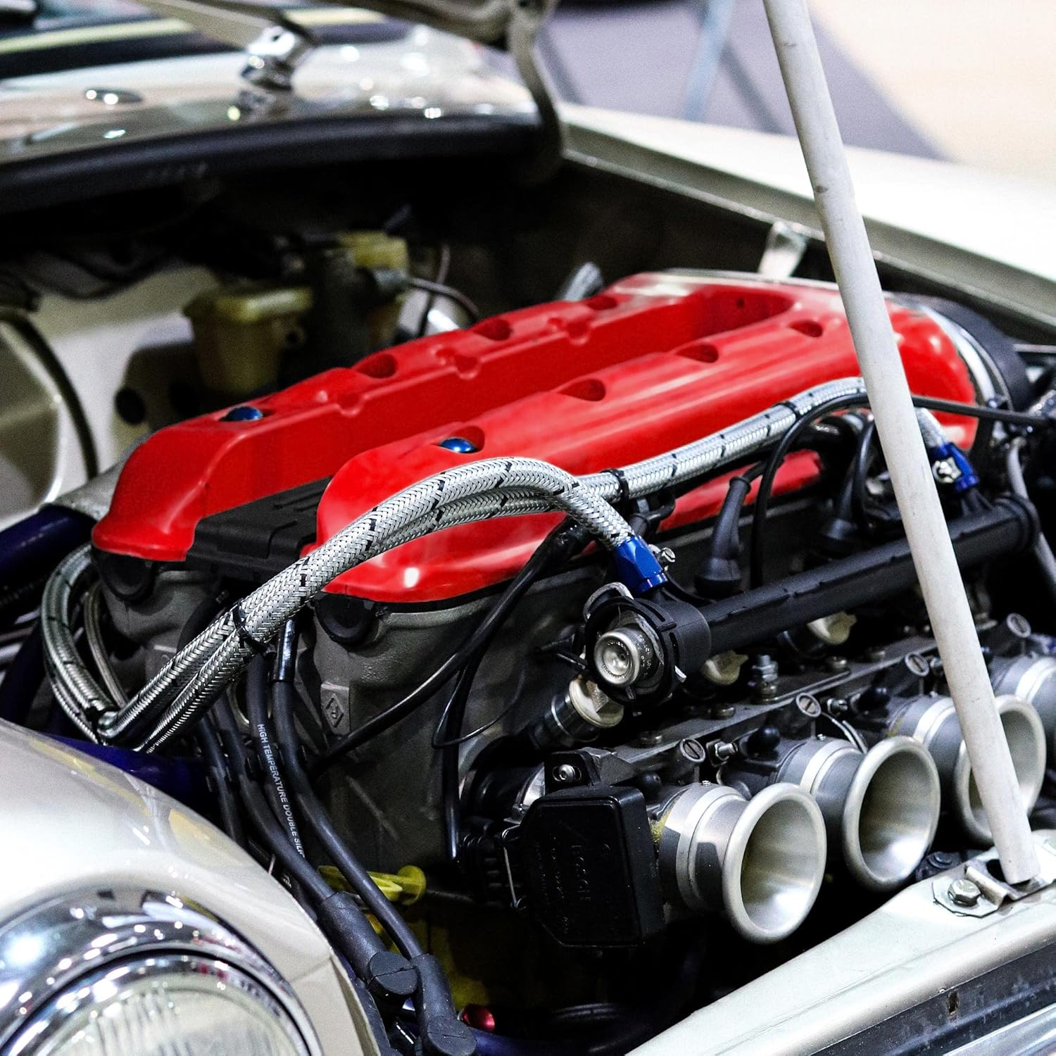 ERA Paints Red Engine Paint With Omni-Curing Catalyst Technology - 2K Aerosol Glossy Finish With High Temp Resistance And Extreme Durability Against Color Fade And Chemicals Like Brake Fluid