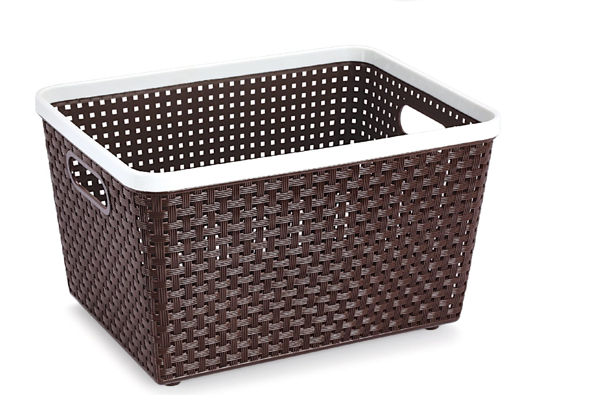 Nakoda Plastic 333 Dune Storage Rectangular Basket Without Lid Multipurpose Use For Kitchen & Home Organiser Box For Fruits Vegetables, Toys, Stationary Items, Color May Vary