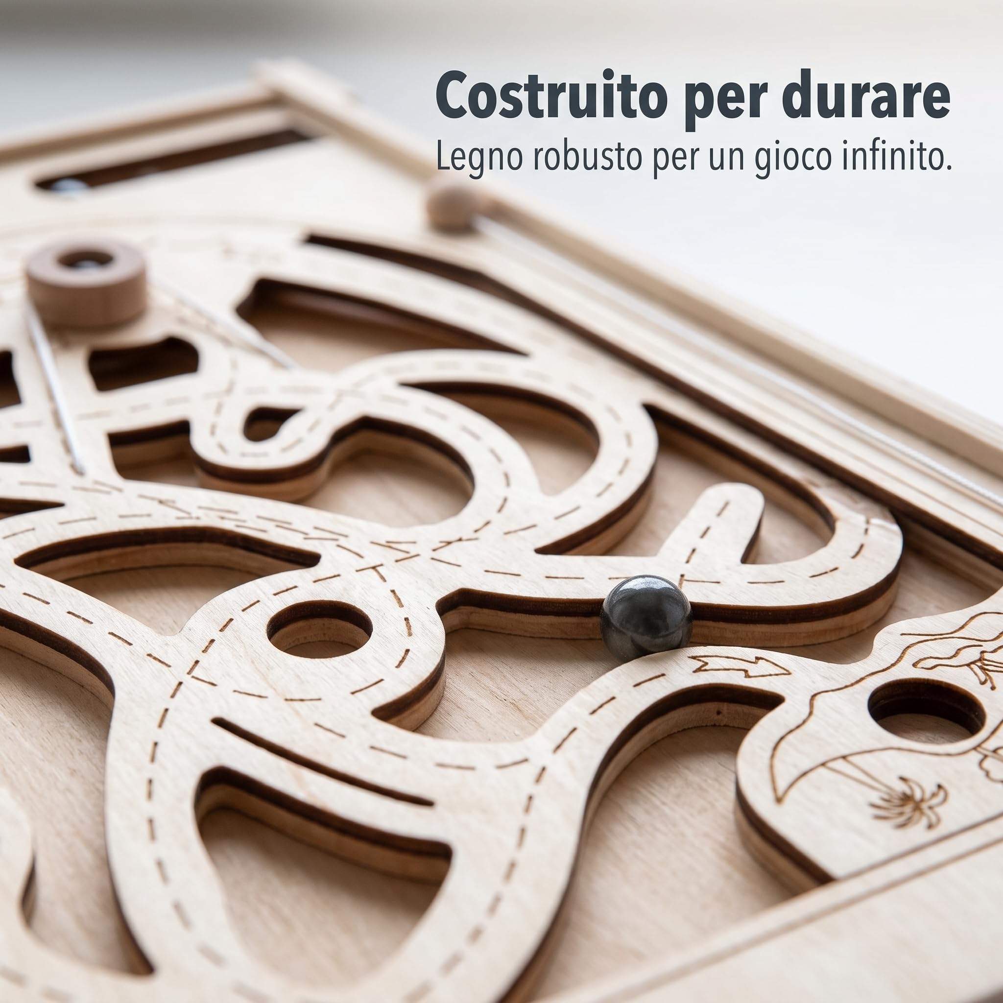 Qianly in Legno con Avventura Pirata per Allenare Coordinazione Mano Occhio E Controllo Fine Gioco da Tavolo con Struttura Robusta Adatto per Giochi Famiglia, Multiforo