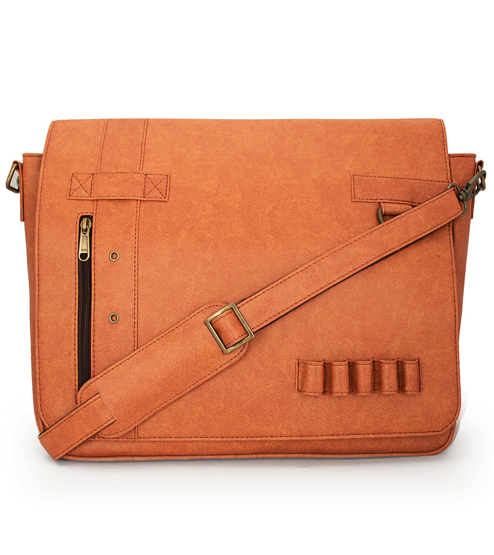 TOOG TG1241GC1015 Rust Vintage Leatherite Laptop Bag