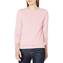 Amazon Essentials Maglione A Girocollo in 100% Cotone (Disponibile in Taglie Forti) Donna, Rosa Chiaro, L