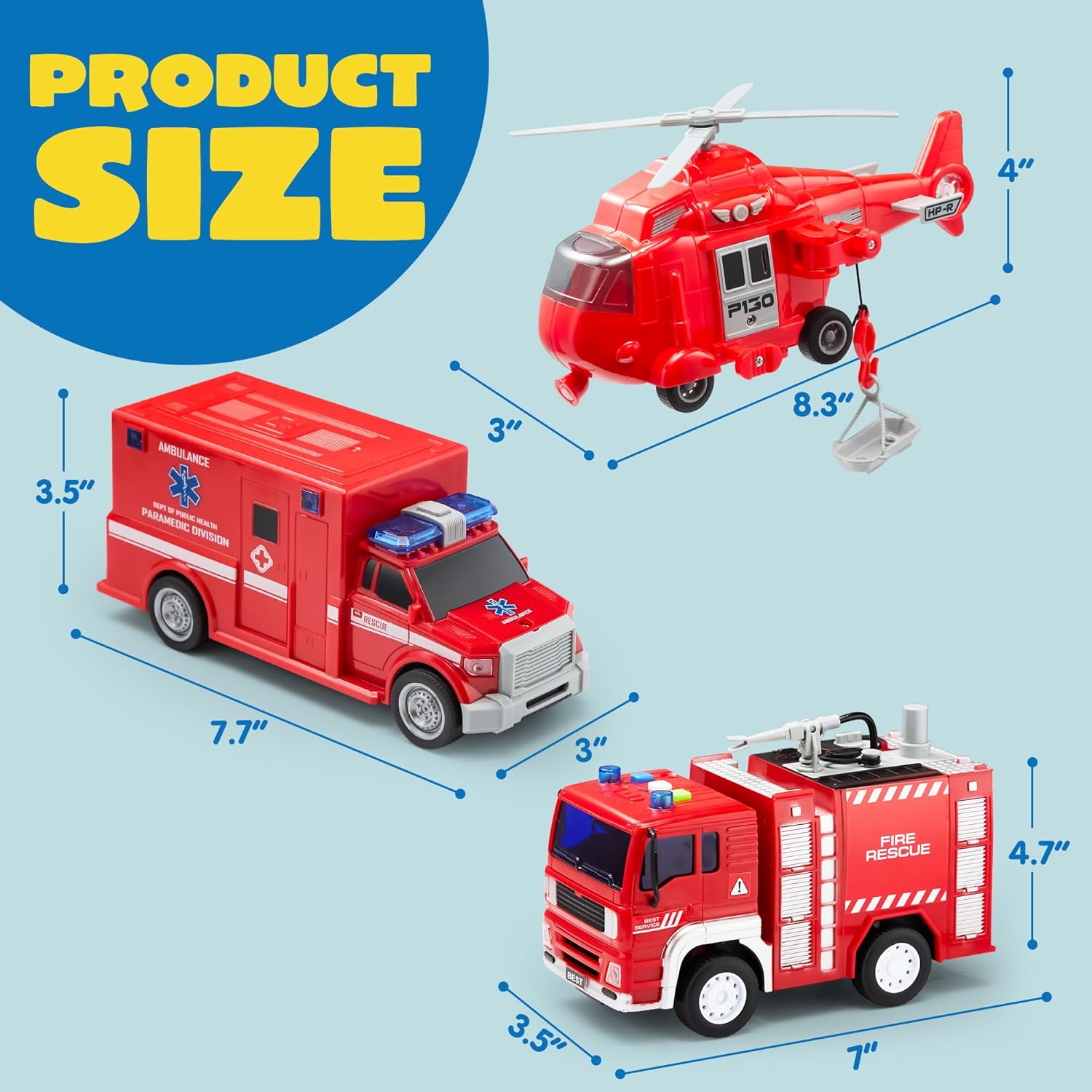 Joyin - Brandclub - JOYIN Toddler Fire Truck Toys for 3 4 5 6 7