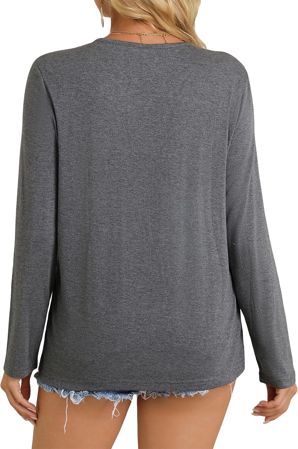 Womens Vintage Floral V Neck Shirts Boho Wildflowers Graphic Long Sleeve T-Shirts Cute Loose Casual Tee Tops - Image 6