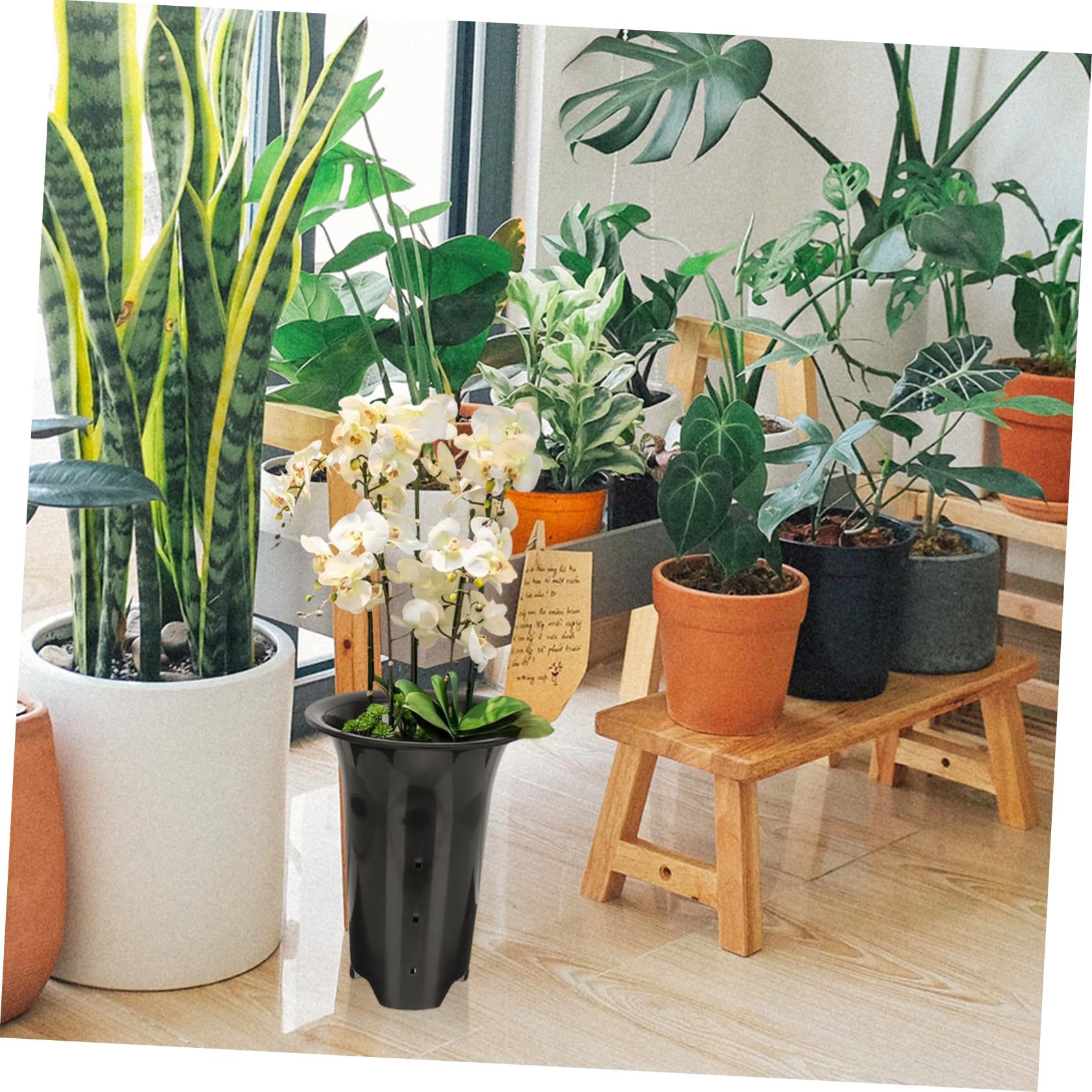 Toddmomy Lot de 10 Pots pour Plantes Orchidées en Plastique Respirants 15 Cm Hauteurs Trous de Drainage pour Jardin Balcon Contrôle des Racines Solide et Stable
