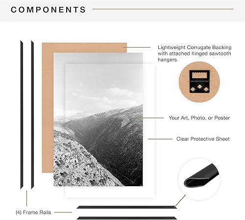 Miniatura 5 de MCS - Marco para póster original, 22.375 x 34 pulgadas, color negro, juego de 2