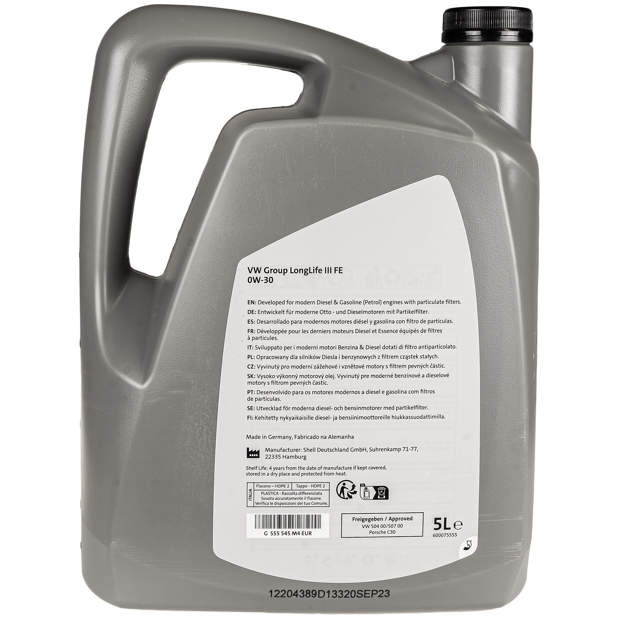 Pacchetto di ispezione pacchetto di manutenzione filtro con 6 l 0W-30 olio motore LongLife 3 FE, filtro olio vite di scarico olio
