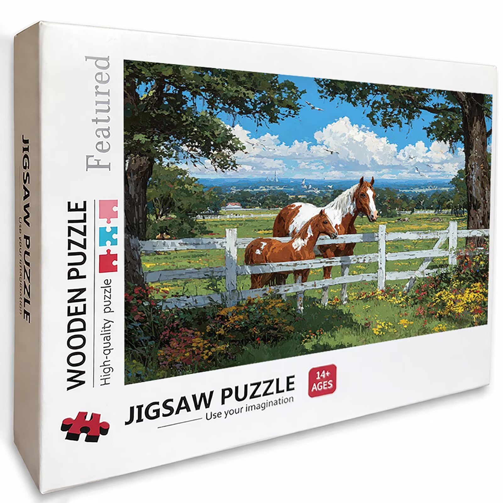 Puzzle 2000 elementów dla dorosłych koni, drewniane puzzle, 99 x 70 cm, dla mężczyzn, kobiet, starszych, seniorów, części, ściśle do siebie pasują, dekompresja, dekoracja ścienna, prezenty dla