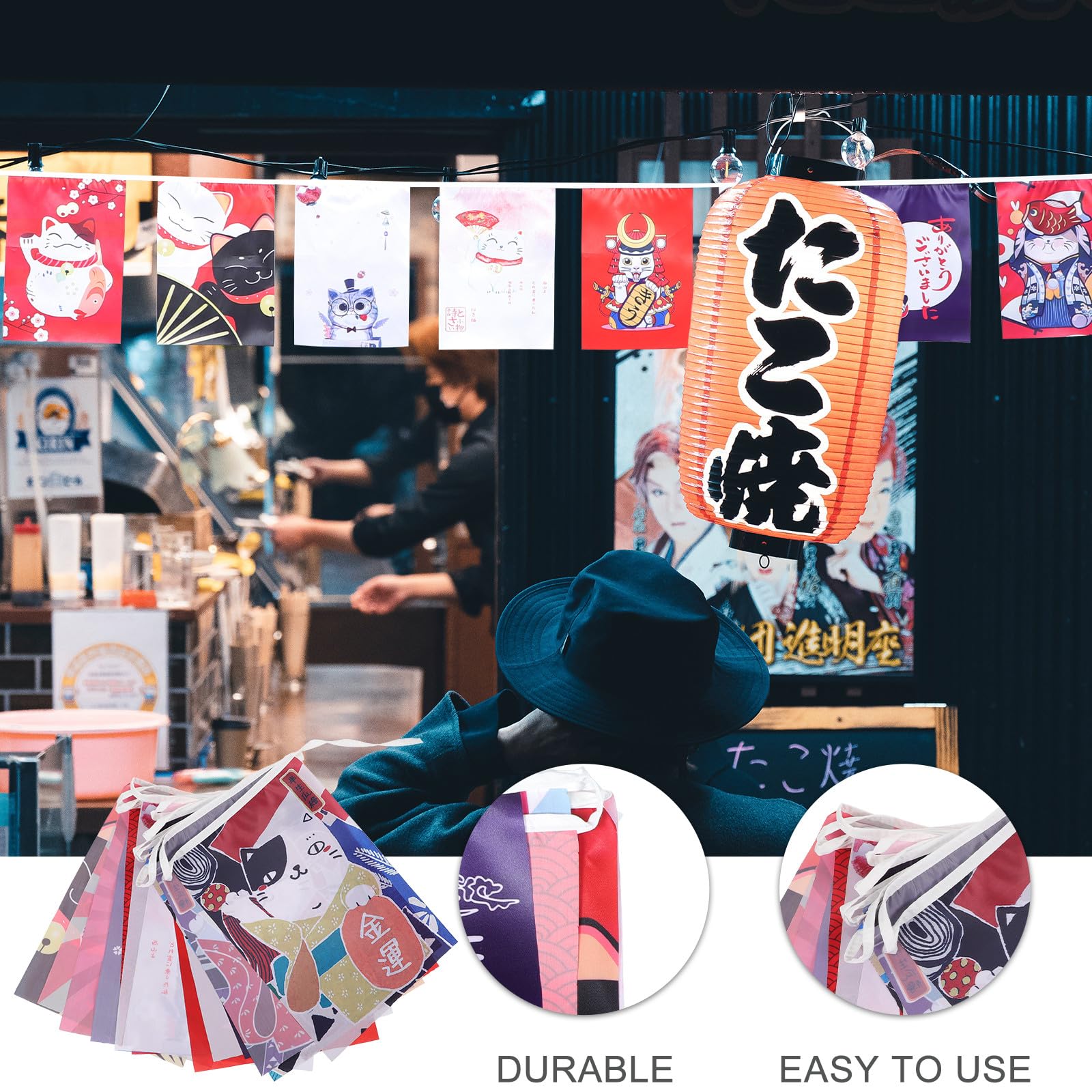 Japanische Hängende Stoffflagge im Japanischen Stil aus Hautfreundlichem Gewebe Maschinenwaschbar zur Restaurantdekoration und Esszimmerambiente