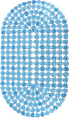 Miniatura 2 de Splash Home Tapete antideslizante para bañera con 58 ventosas y orificios de drenaje, 27 pulgadas de largo x 15 pulgadas de ancho, lavable a