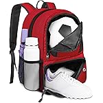 YOREPEK Soccer Backpack, Lightweight Soccer Bag with Ball Holder for Men Women, Water resistant Sport Equipment Bags Fit Basketball Volleyball Football Accessories to Match Training