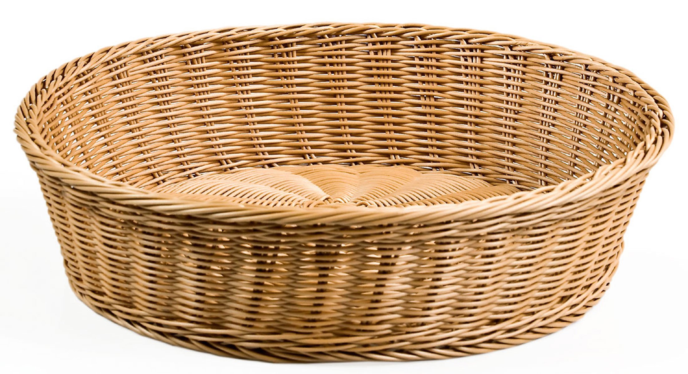 Displays2goRound Woven Baskets, 13-Inch, Brown, Set of 3