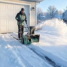 Garvee Electric Snow Blower Cordless - Brushless Motor 20" Width, 10" Depth, 23FT Throwing Distance, 180&deg; Rotating Chute Walkways Driveways Snow Thrower Blaster Dual LED Lights(With 2*4.0Ah Batteries)