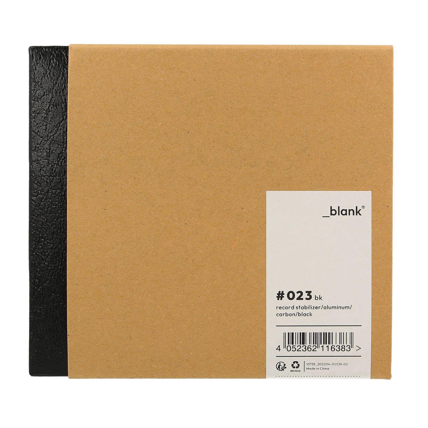 _blank #023bk | Stabilizzatore per Giradischi | Superficie di Supporto in Fibra di Carbonio e Inserto per Impugnatura | Peso del Disco | Alluminio | Nero | Peso del Supporto 335g