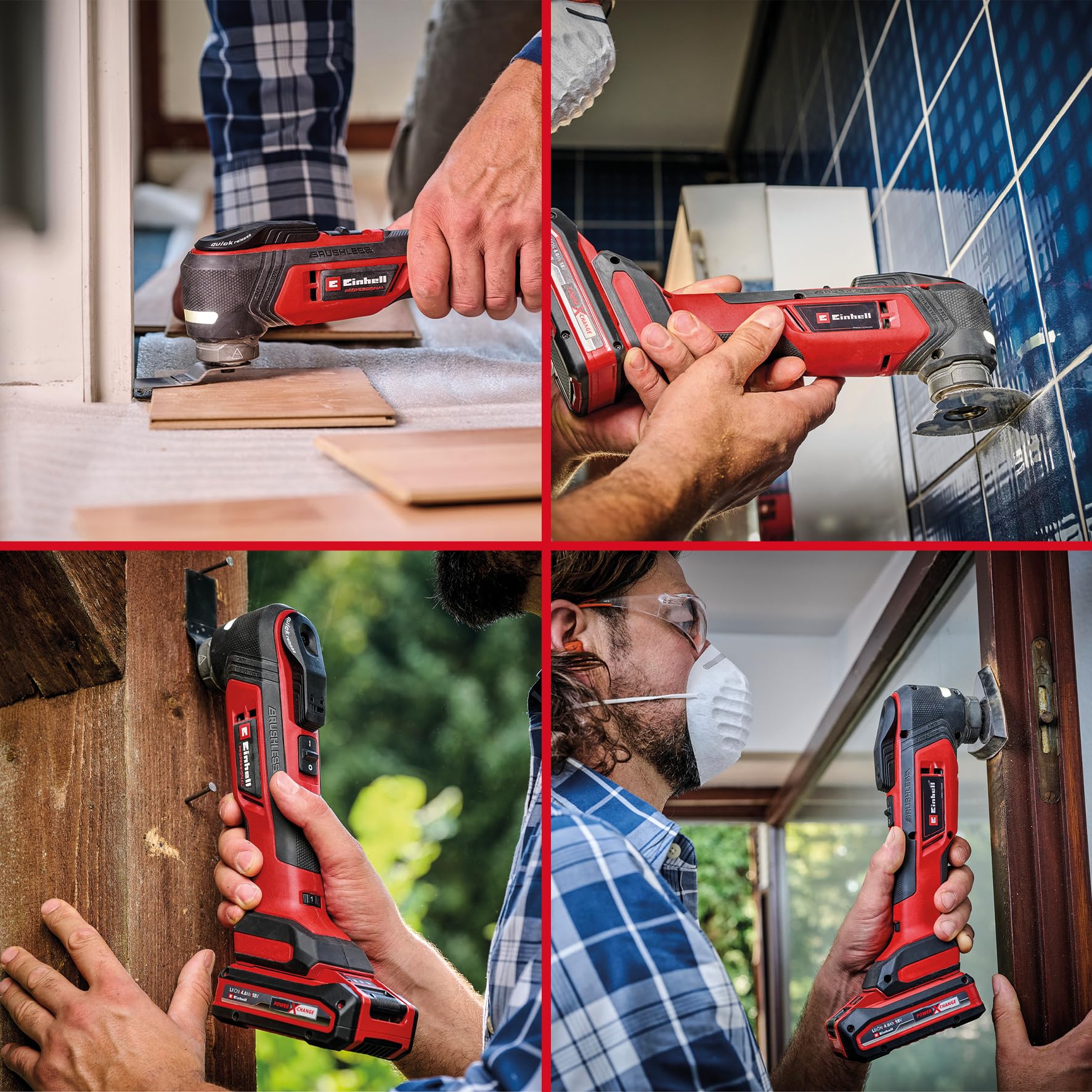 Einhell Professional utensile multifunzione TP-MG 18 Li BL-Solo Power X-Change (18 V, 3 funzioni, mandrino magnetico, accessorio incluso, batteria esclusa)