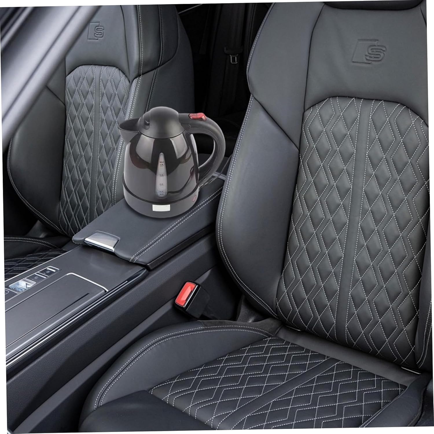 Electric Water Heater, 1000ml Portable Car Kettle with Stainless Steel Chassis, Insulated Travel Electric Kettle for Indoor, Outdoor, 12V Portable Water Heater Car