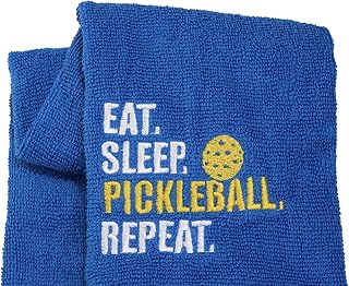 LEVLO Pickleball Sports Lovers Gift Eat Sleep Pickleball Repeat Cotton Towels for Pickleball Lovers (Eat Sleep Pickleball Repeat)