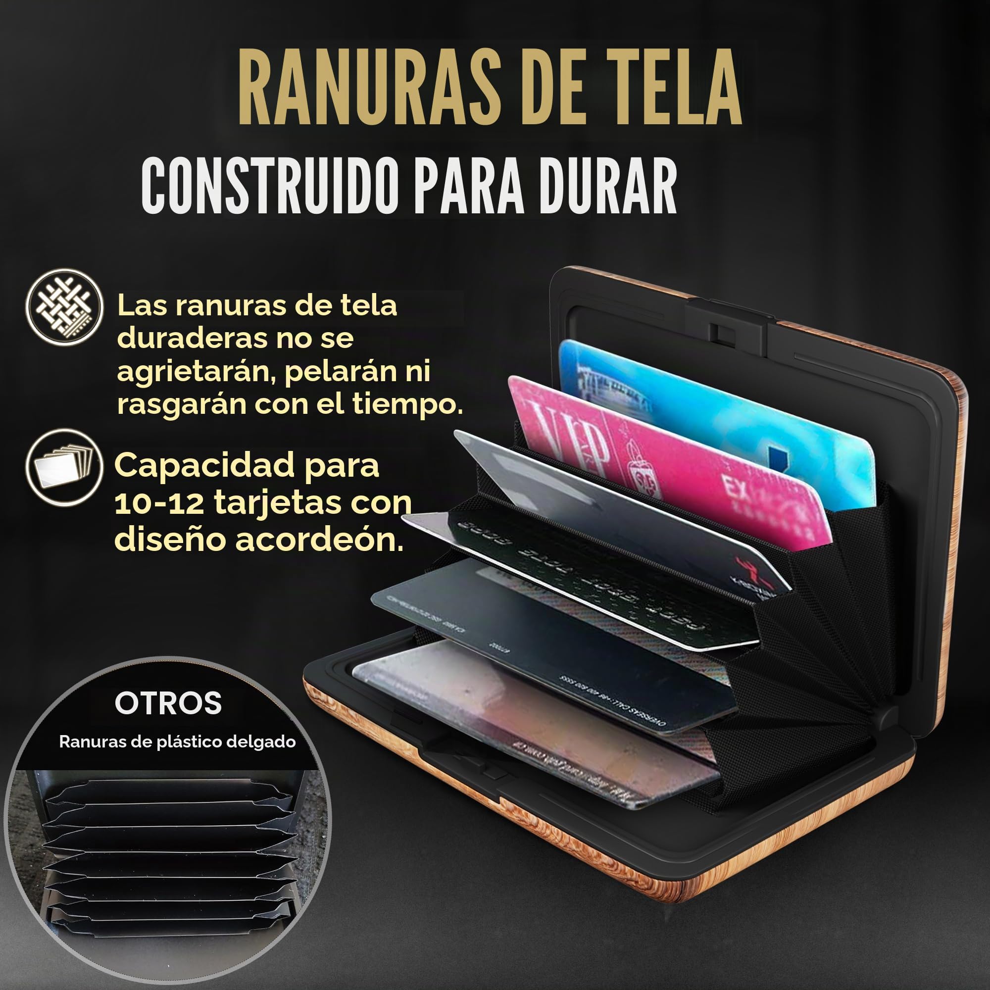 TopMost Cartera de Aluminio Bloqueo RFID para Hombres y Mujeres - Ranuras para 12 Tarjetas y Billetes