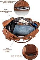 Marc Peter Wax Tan Bőr Utazótáska Férfiaknak Hétvégi Weekender Duffel Bag Nagy XL 7