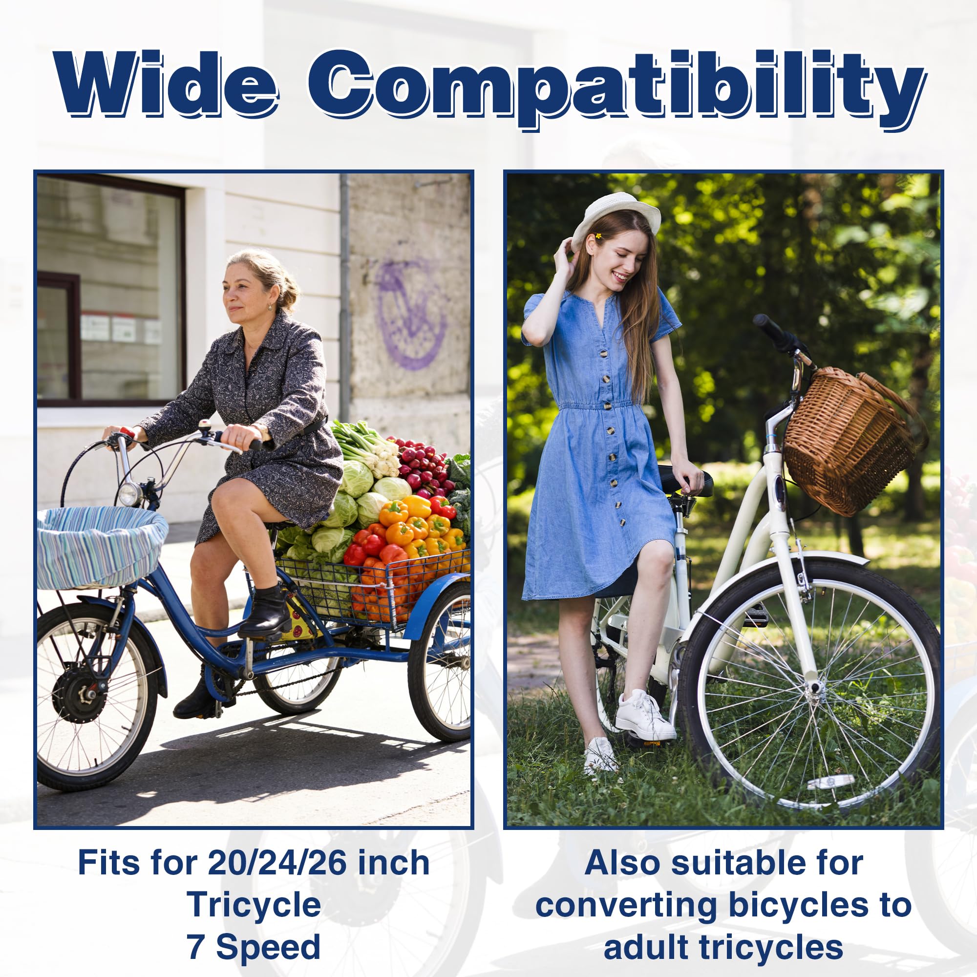 Amazon.com: FOMAS Eje trasero de triciclo, kit de conversión de triciclo de  7 velocidades, eje de 0.591 in, marco blanco o negro. Esta pieza de  triciclo es adecuada para bicicletas o motocicletas