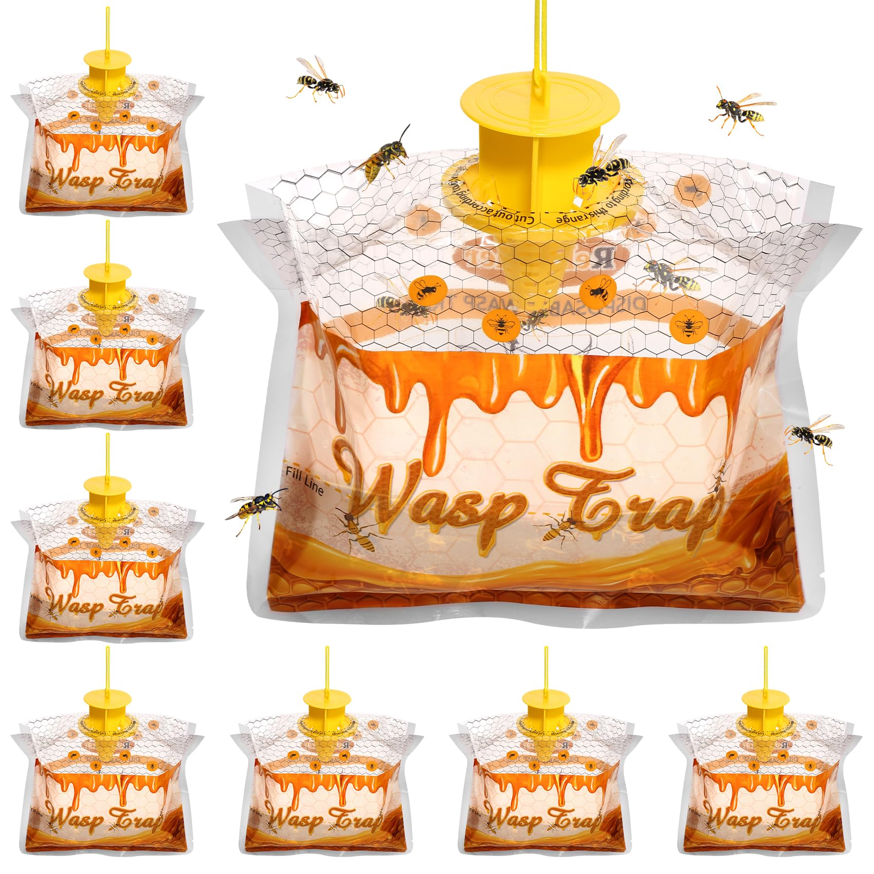 The Wasp Trap 8 Pcs Outdoor Hanging Wasp Killer Waterproof and Sunscreen