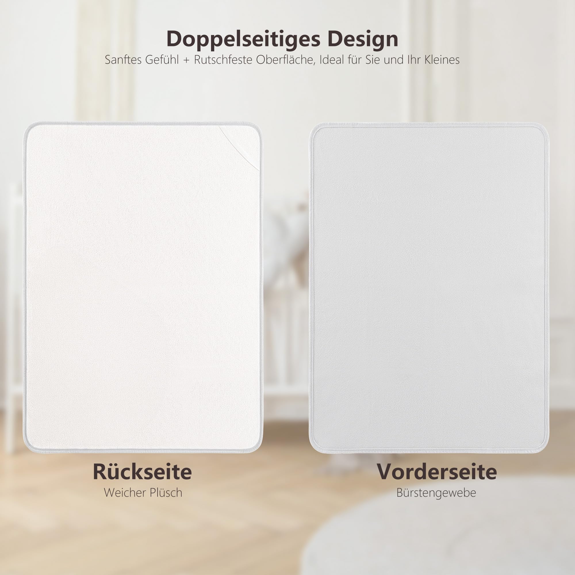 Susurration Alèse Protège Matelas Lot de 2 Alèses imperméables Lavables pour Enfants 75 x 90 cm (Gris)