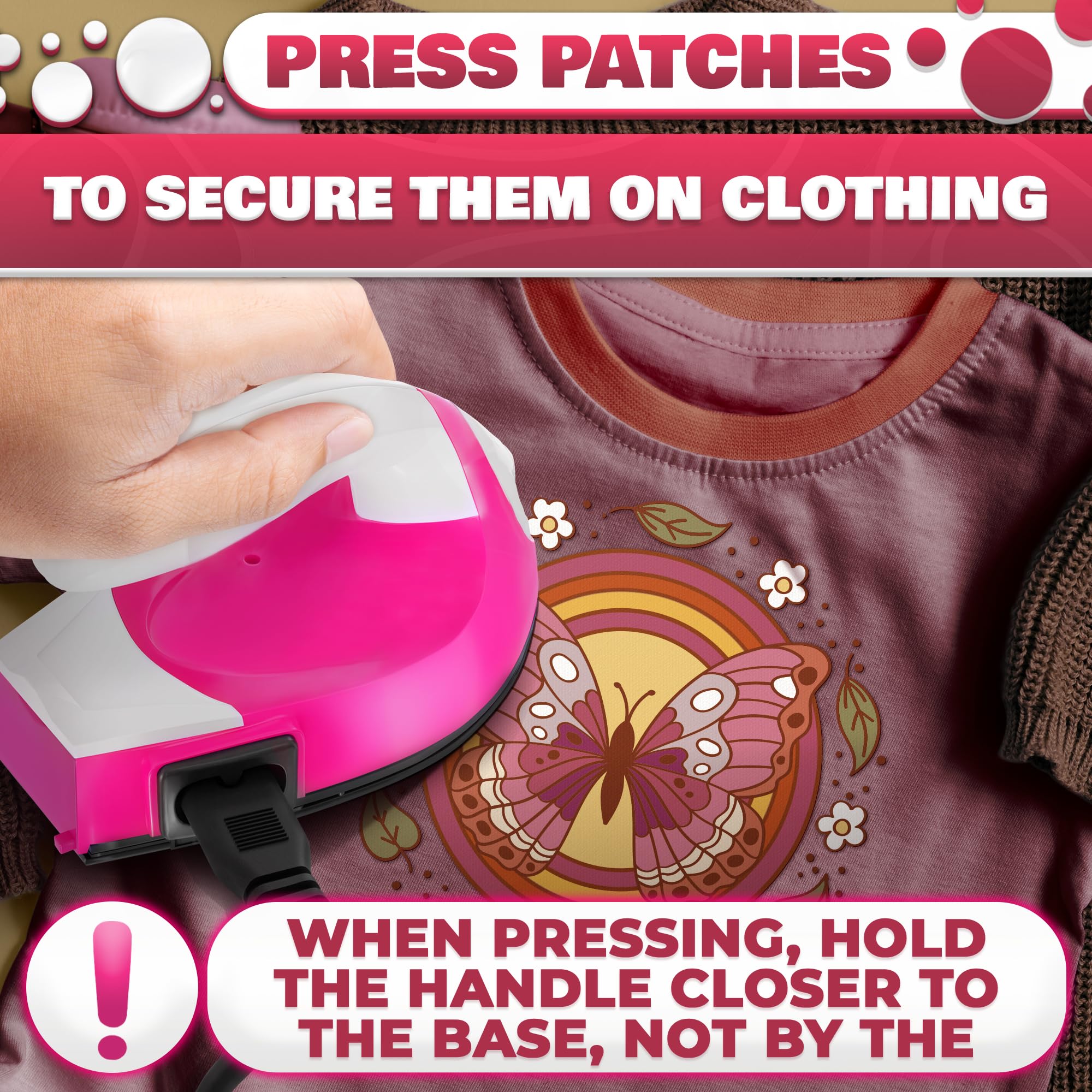 Mini-Wärmepresse, elektrisches Bügeleisen, tragbar, handliche Wärmepresse, Mini-Eisen, tragbar und einfach zu handhaben, Kleidung, DIY, T-Shirts, Schuhe, Hüte, kleine Wärmeübertragung, Vinyl-Projekte