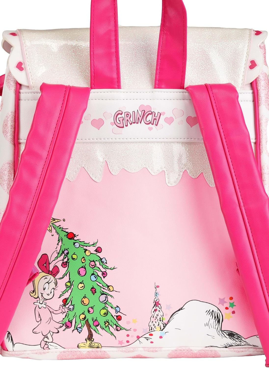 FUN.COM Dr. Seuss Cindy Lou Who Pink Mini Backpack with Characters Max & the Grinch - Embroidered Bag for Women & Girls - Image 7