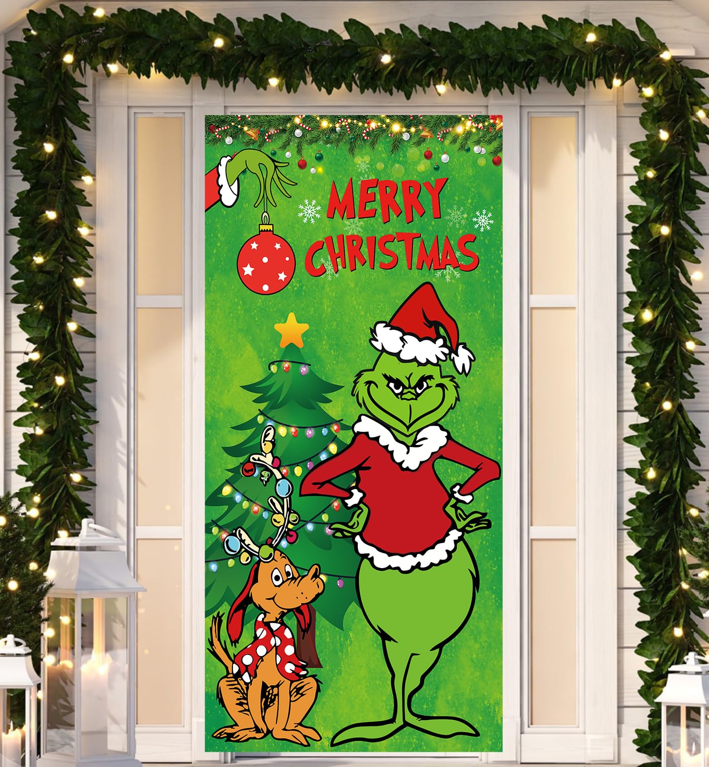 Christmas Decorations Christmas Decor Door Cover Xmas Porch Door Sign Welcome Banner for Indoor Outdoor Wall Home